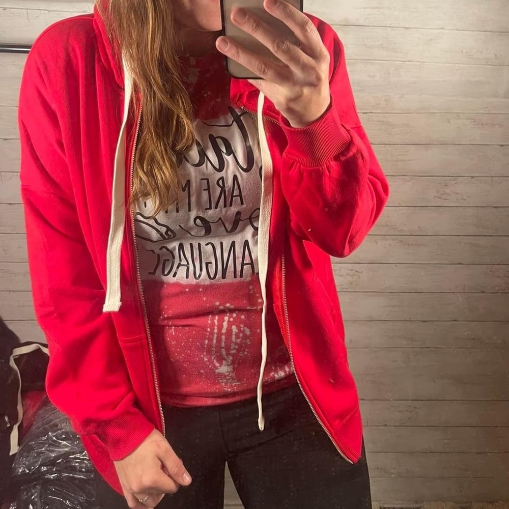 Red Zip up hoodie
